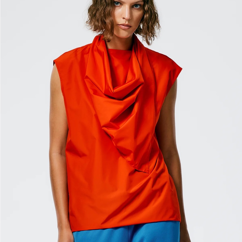 Tibi Italian Sporty Nylon Sleeveless Cocoon Top size M